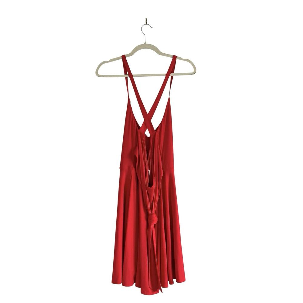 NWT Lovers and Friends Ken Dress Poppy Red Size Large Halter Fit & Flare - Picture 4 of 10